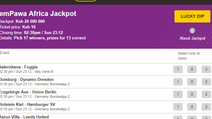 BetPawa Nigeria Midweek Jackpot Predictions