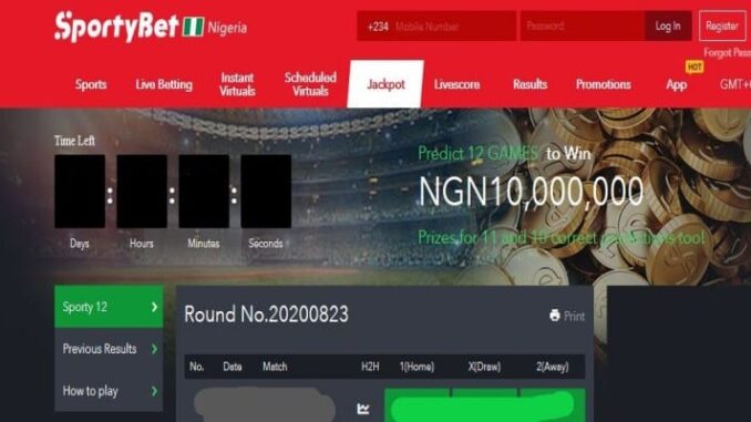 SportyBet Nigeria Jackpot Predictions